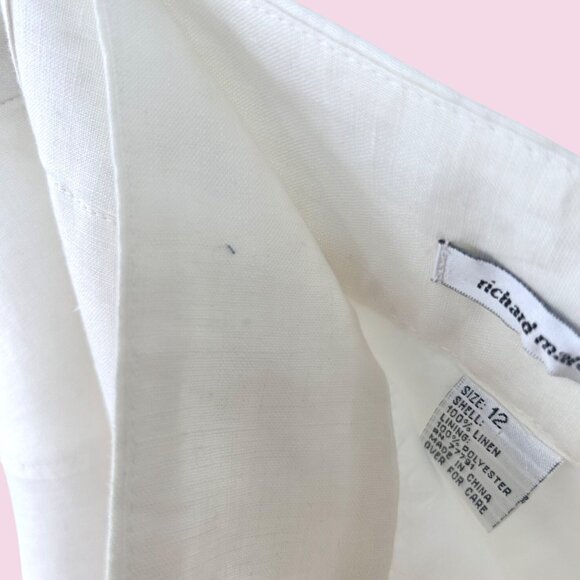 RICHARD MALCOLM LONG WHITE LINEN MAXI SKIRT - 12 - Picture 4 of 9